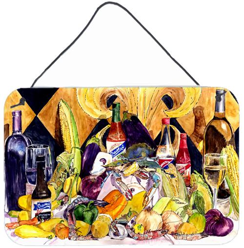Crystal Hot Sauce with Fleur De lis and Wine Wall or Door Hanging Prints 8638DS812