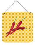 Chili Peppers on Basketweave Wall or Door Hanging Prints BB7195DS66