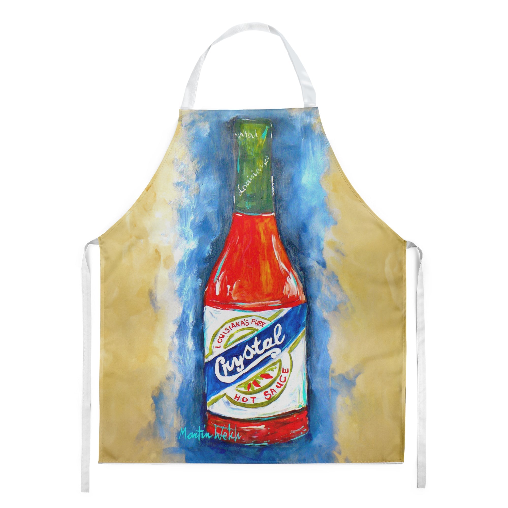 Hot Sauce Crystal Blue Apron – Artist-Designed Kitchen, BBQ & Craft Apron