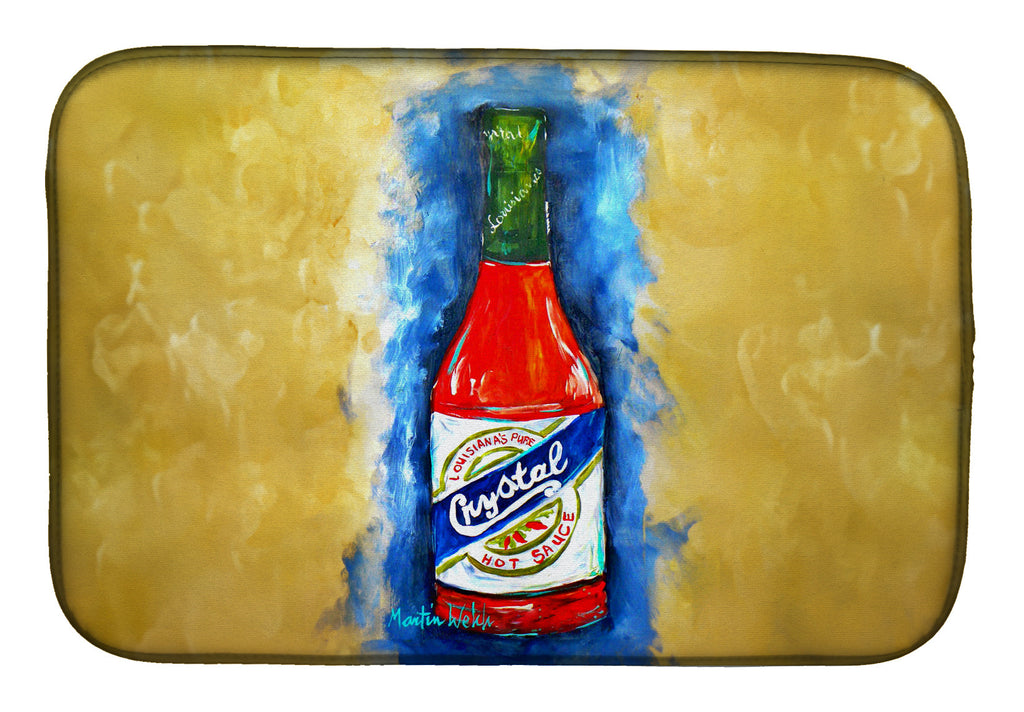 Hot Sauce Crystal Blue Dish Drying Mat – Absorbent, Artistic Kitchen Essentials
