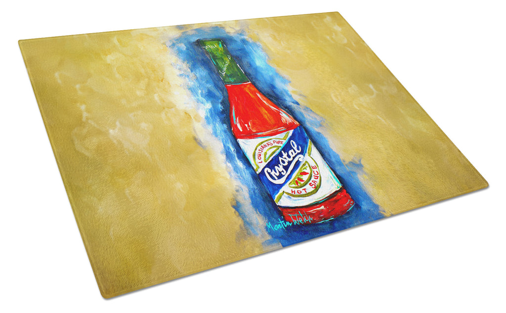 Hot Sauce Crystal Blue Glass Cutting Boards – Durable, Decorative Kitchen Art