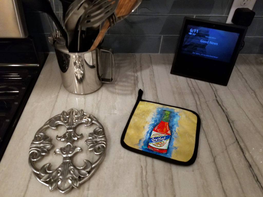Hot Sauce Crystal Blue Pot Holders - Set of 2 Decorative Kitchen Helpers | Made in the USA