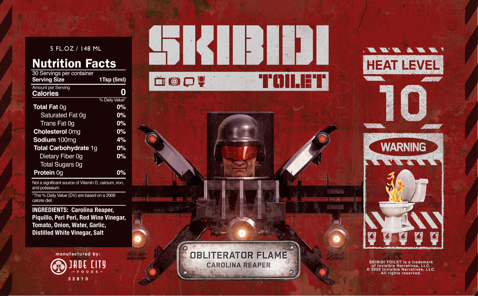 Skibidi Toilet Hot Sauce 5-Pack